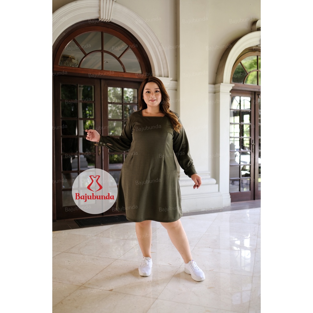 BAJUBUNDA Dress Jumbo Wanita Big Size Polos / Baju Jumbo Wanita WAFA