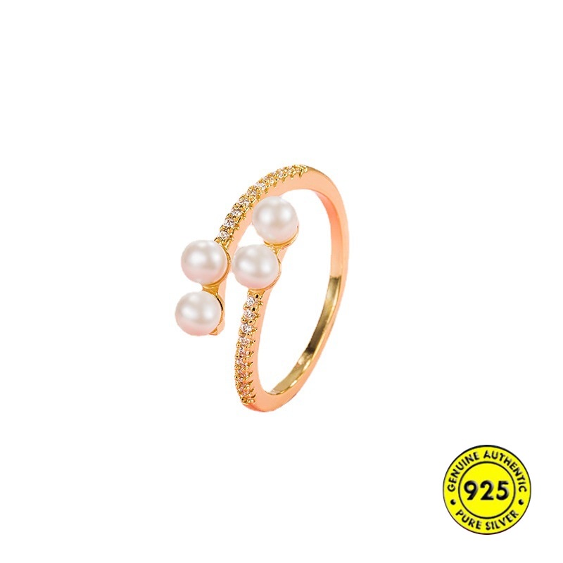 Cincin Zircon Mutiara 18K Dold Untuk Wanita