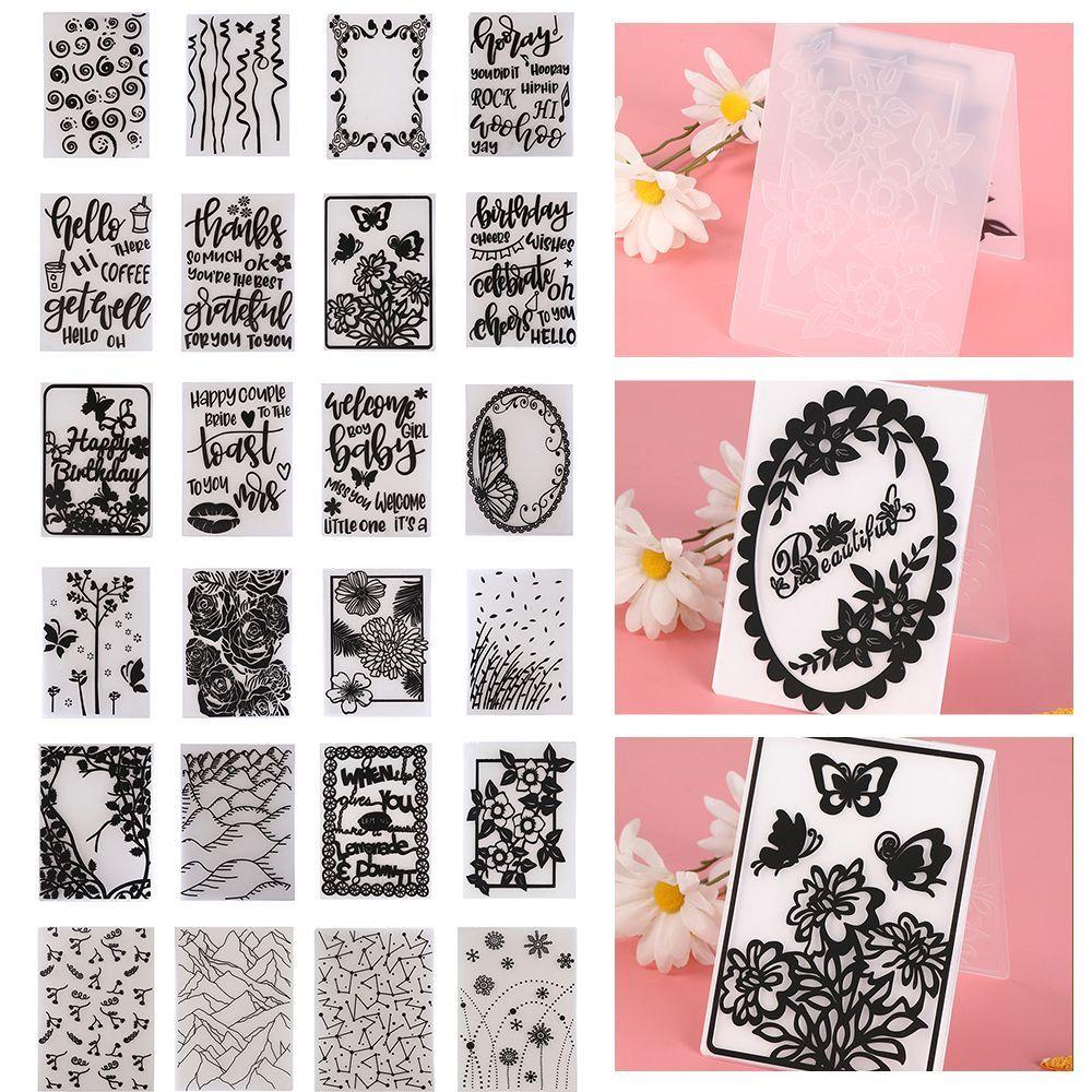 R-flower Embossed Folder DIY Scrapbooking Kertas Kerajinan Template