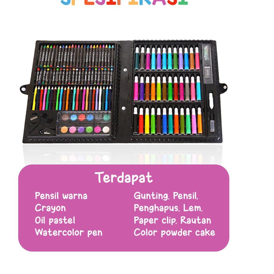 

Wow Murah Meriah.. Krayon Anak Set Koper 150 in 1 Crayon Full Alat Melukis Mewarnai Set KIDS LAND