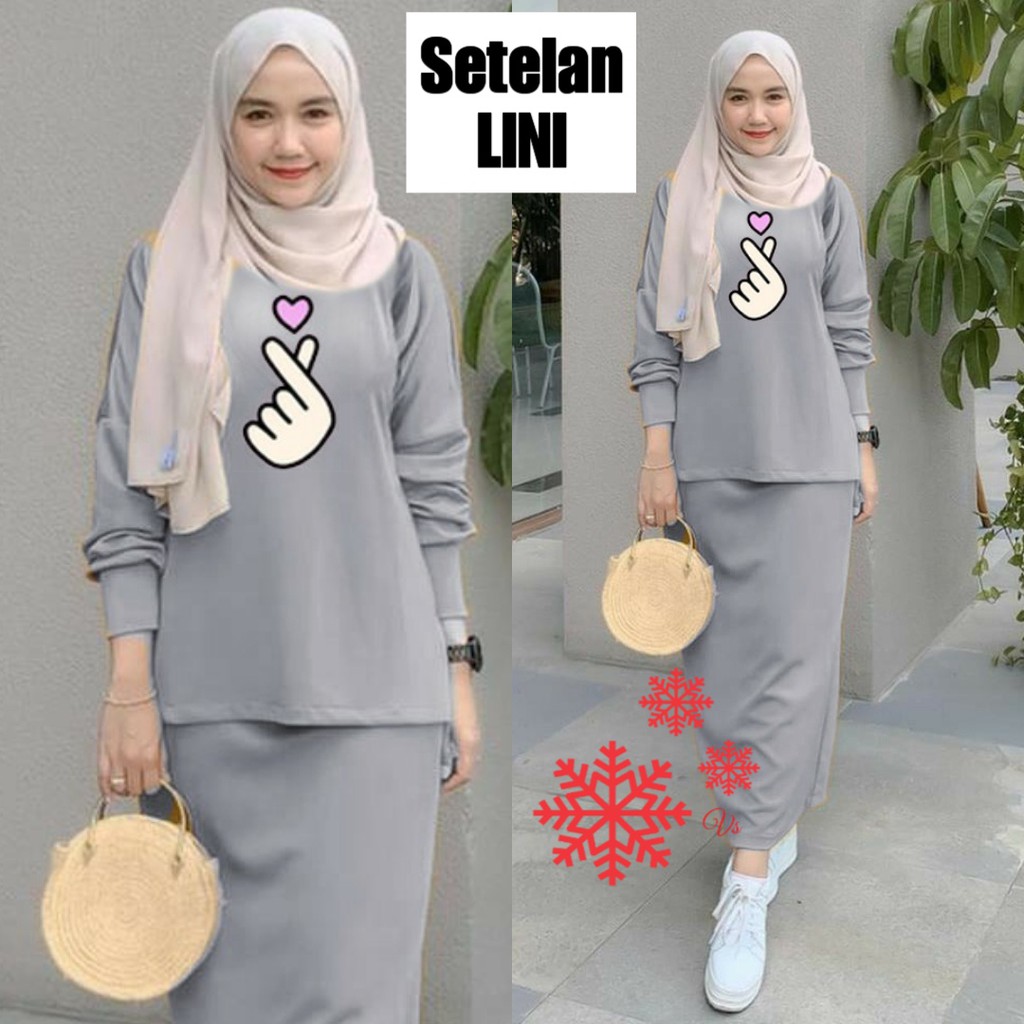 INDOBEST SETELAN LINI WANITA / STELAN BAJU ROK LENGAN PANJANG PESTA