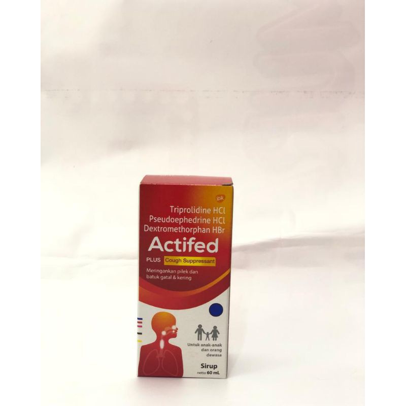 ACTIFED MERAH PLUS COUGH SUPRESSANT 60 ML, ACTIFED PILEK BATUK KERING