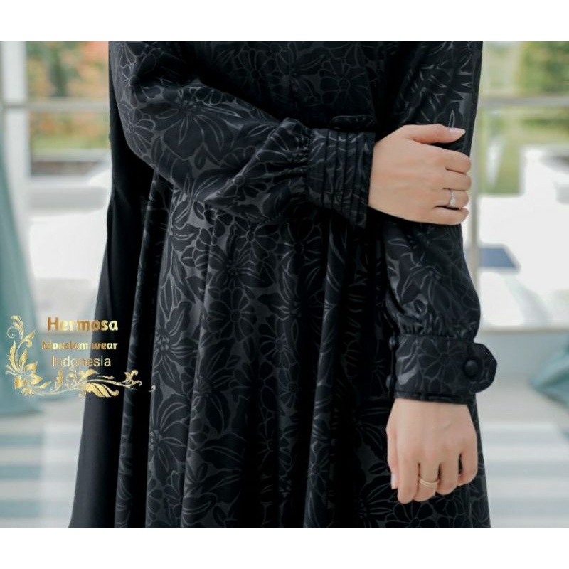 Gamis Original Branded  by Hermosa  wolfis embos yang nyaman di pakai Gamis emboss umbrella lebar ba