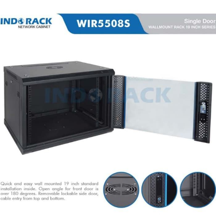 Wallmount Rack Single Door 8U WIR5508S 550mm