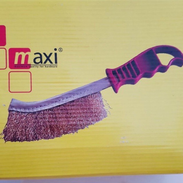 Sikat Kawat Baja MAXI Sisir Gagang Plastik Keriting Kuning Panjang Golok - Scratch Brush