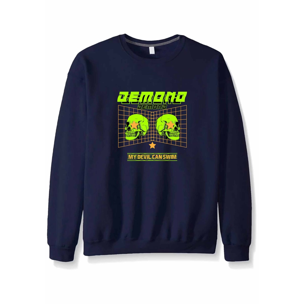 Sweater Pria Demono Game Crewneck Pria M - XXL