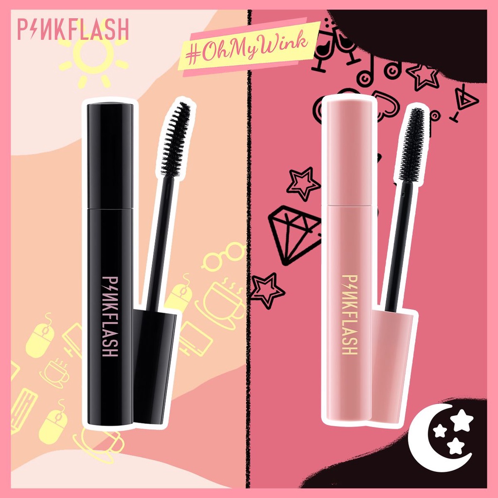 PINKFLASH Day &amp; Night Mascara / Volume &amp; Long Mascara / Pinkflash OhMyWink / Maskara Waterproof