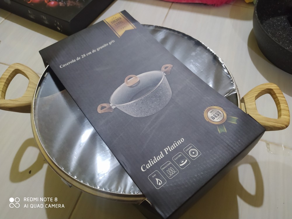 Granite Panci Fry Pan Grill Pan Casserole Marble Granit Granite Penggorengan Pemanggang Anti Lengket