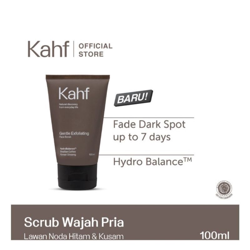 KAHF Gentle Exfoliating Face Scrub 100ml - Sabun Muka Penghilang Noda Flek