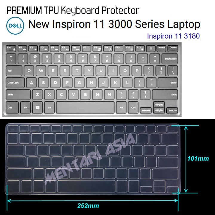 Keyboard Protector DELL Inspiron 11-3180 - PREMIUM TPU Clear