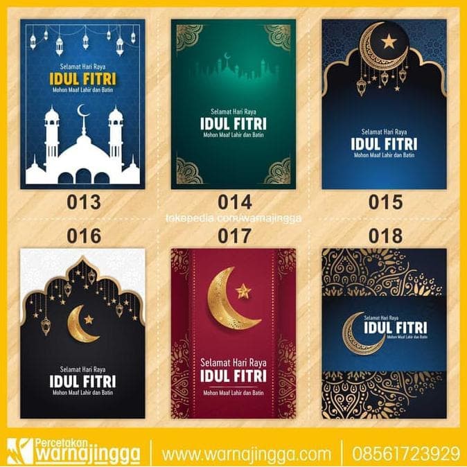 

Kartu Lebaran Ucapan Idul Fitri- Kertas Fancy Tebal Free Amplop