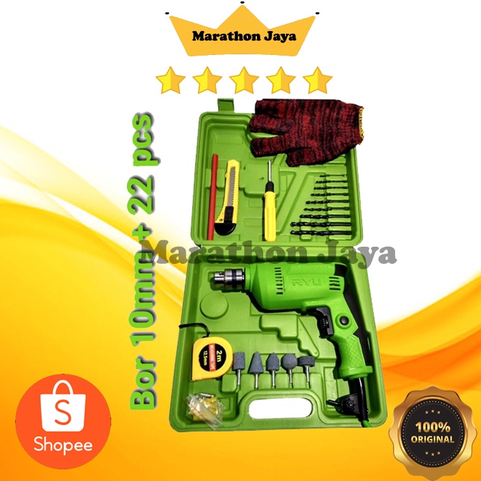 RYU bor koper set 10 mm box ryu bor tangan