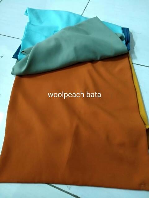 Kain Wollpeach PER 0.5mt / Woolpeach Wollfis Wolpeach / Wolfis / Wolfish / Wollpis / Wolpis Wolvis / kain hijab instant jilbab instan kerudung pasminah gamis