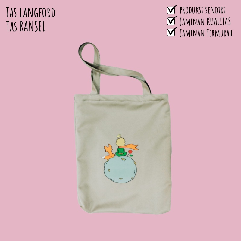 Tas Tote bag Little Prince Art Tas Tangan Cantik Imut Tas Bahu Tas Tangan Wanita Belanja Kasual Elegan Wanita Kekinian