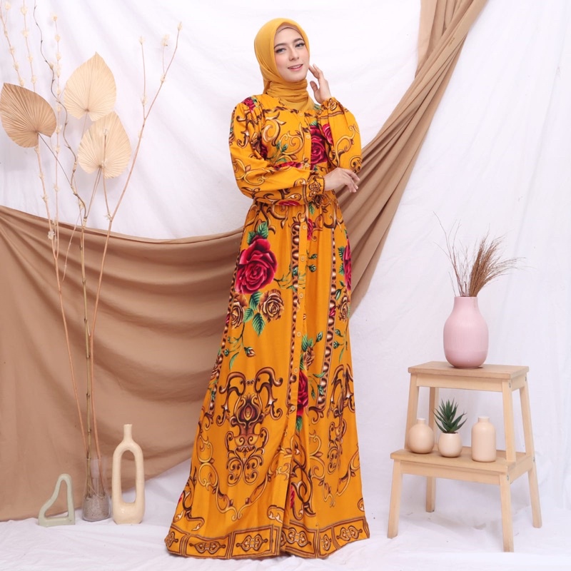 GAMIS BUNGA BBG BARU RAYON JUMBO LD120 GROSIR MURAH KANCING FULL BUSUI BUMIL TALI MODELLANO