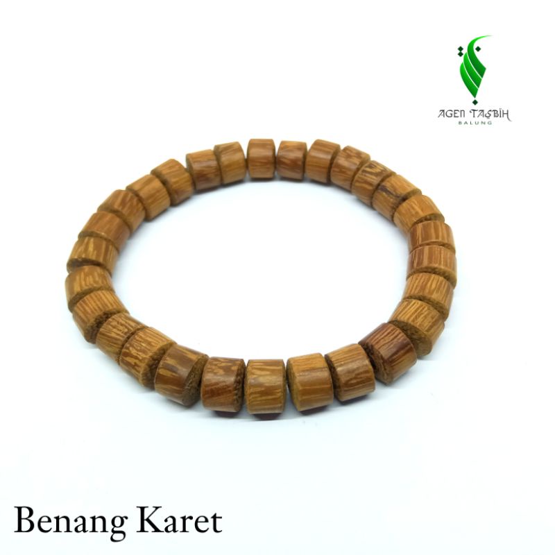 Gelang Kayu Galih Kelor Emas Motif Tabung Size 8mm ORIGINAL!!;