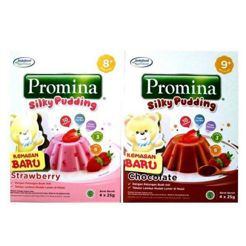 Promina Silky Pudding Bayi Makanan Cemilan Baby Anak Bergizi rasa COKELAT Strawberry Pudding Promina