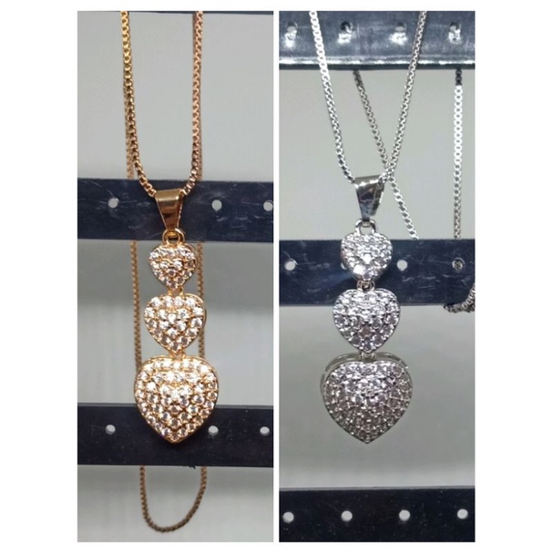 RC55. Kalung xuping wanita lapis emas dgn mata zircon UK 45 cm itali