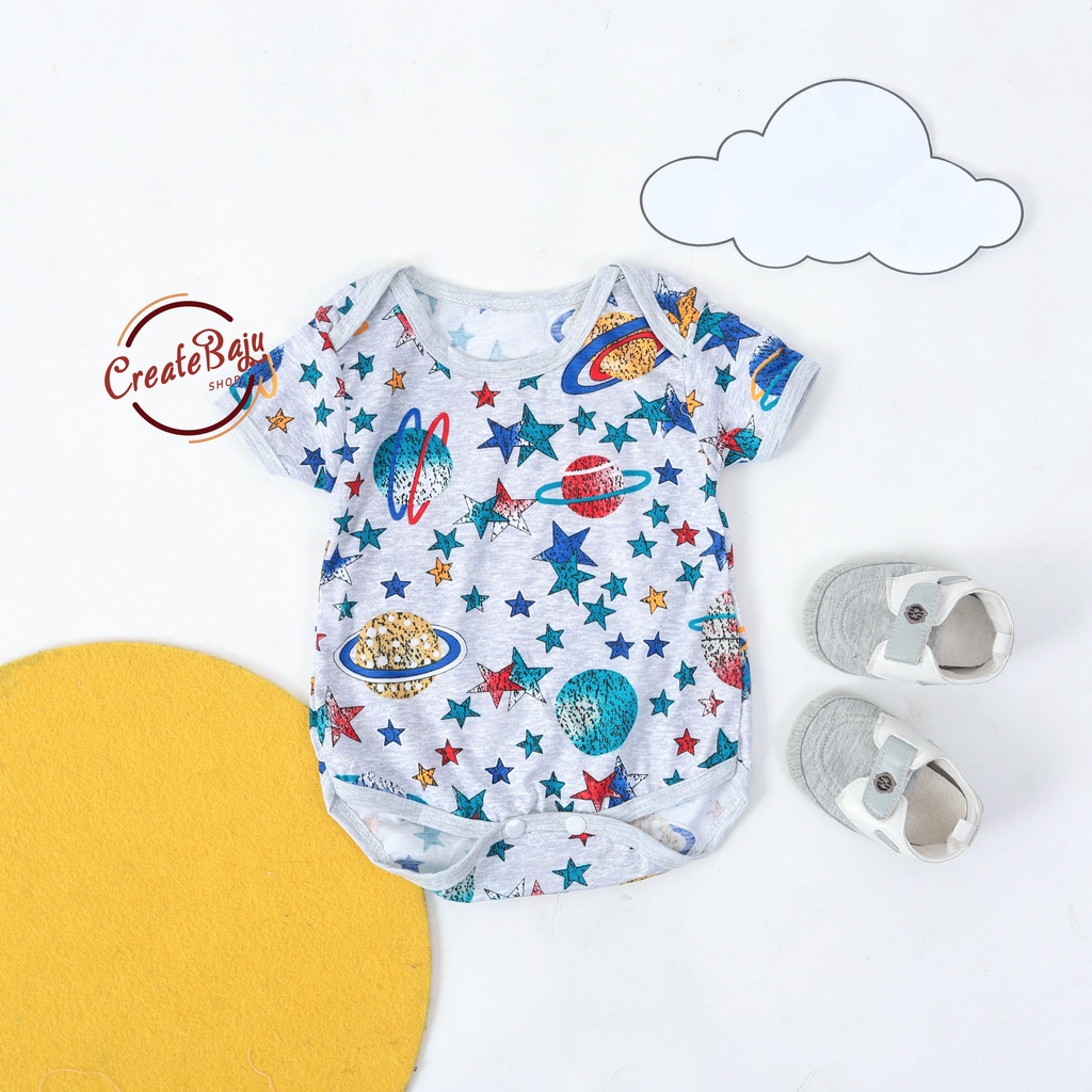 BAJU BAYI JUMPER BAYI 3-12 BULAN JUMPSUIT BAYI MOTIF PRINTING PLANET FASHION TERMURAH