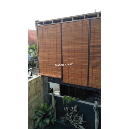Tirai krey kayu waterproof / krei / kirai / gorden / kere / kayu Bengkirai / kerei  UK 250x150