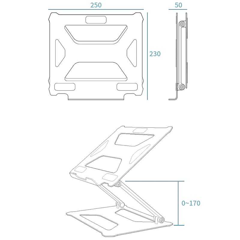 LIEVE Laptop Stand Aluminium Foldable Adjustable Non-Slip - SLS1011