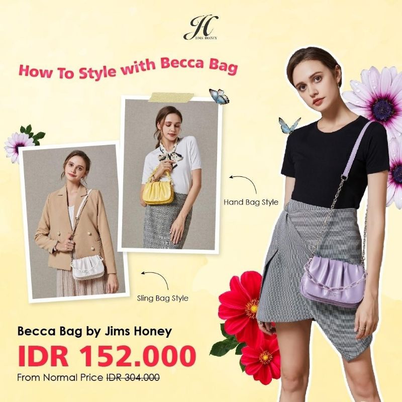 JIMS HONEY BECCA BAG TAS SELEMPANG WANITA (FREE EXCLUSIVE BOX)