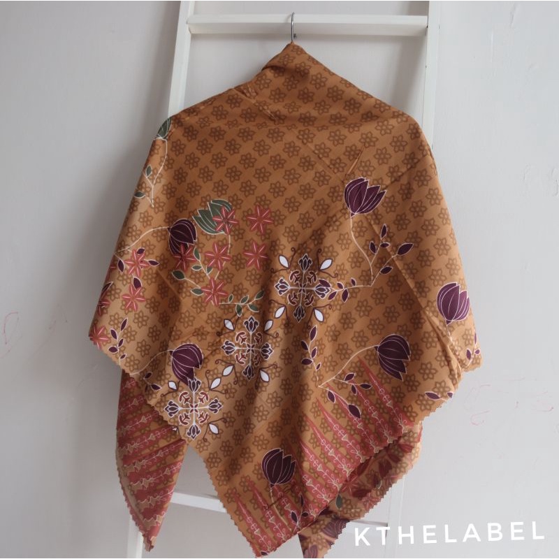H156 - Segiempat Voal Syari 130x130 / Hijab Segiempat Syari / Jilbab Segi Empat Jumbo Motif Umama-Mustard