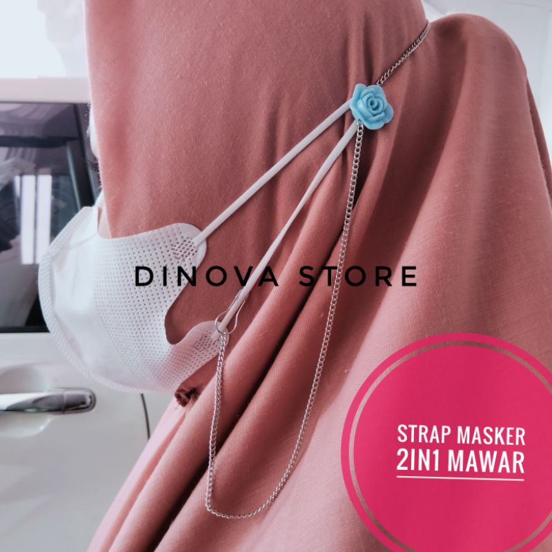 strap masker 2IN1 MAWAR MUTBERI/pengait masker/kalung masker/tali masker/kalung masker strap masker hijab 2iin1/dinova store/pgx/strap masker hijab 2in1