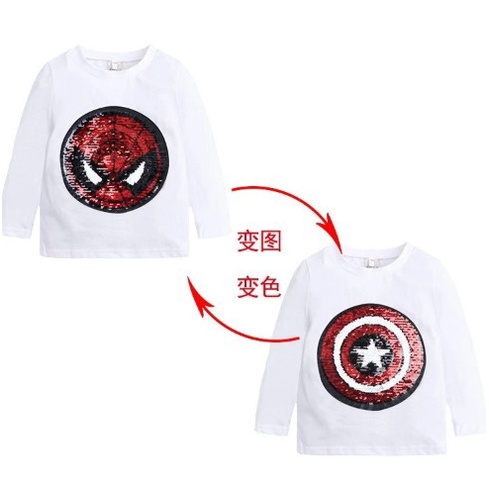 Kaos Lengan Panjang anak | Long T-shirt Flip Sequin Spider