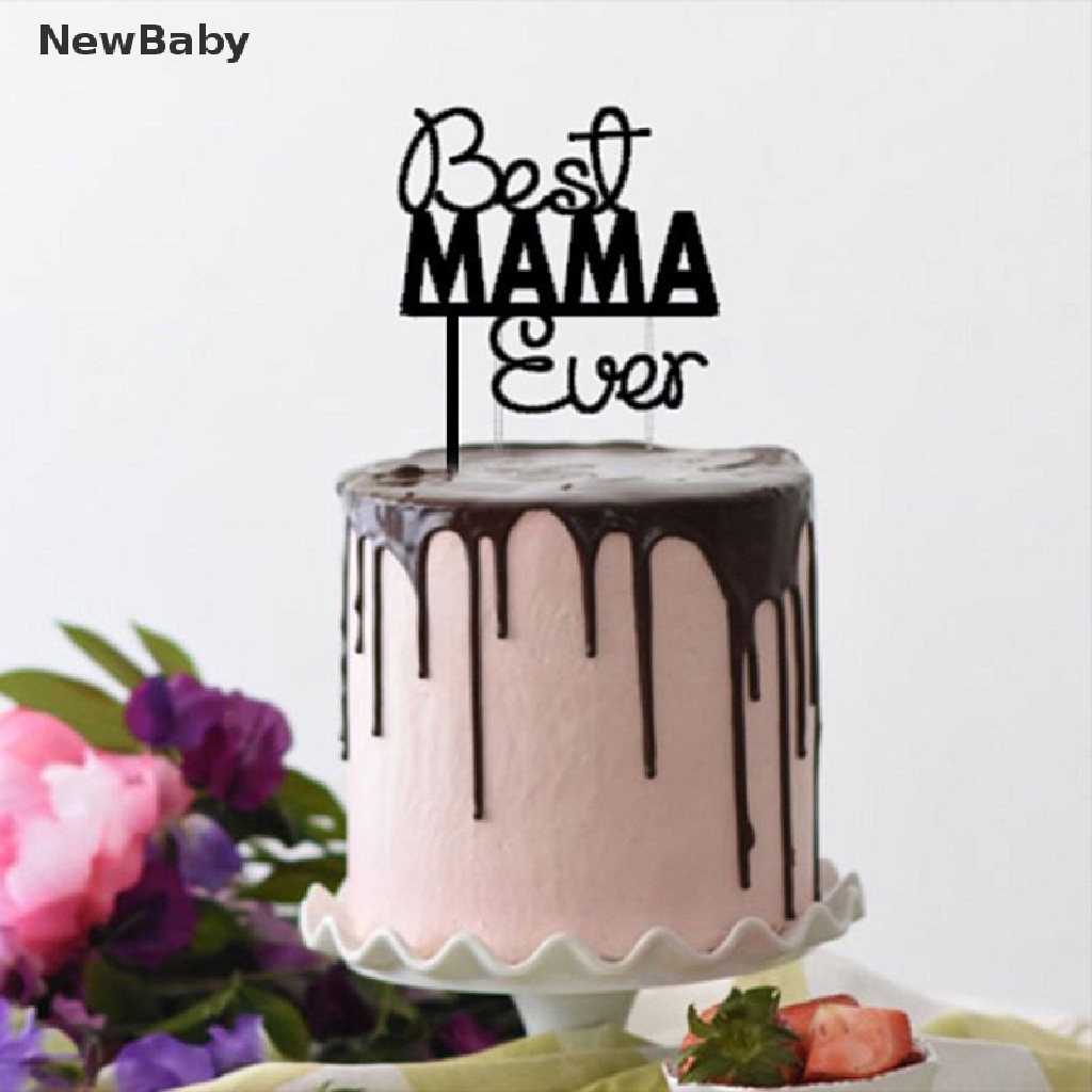 Topper Kue Desain Best Mom Ever Untuk Pesta Ulang Tahun Hari Ibu