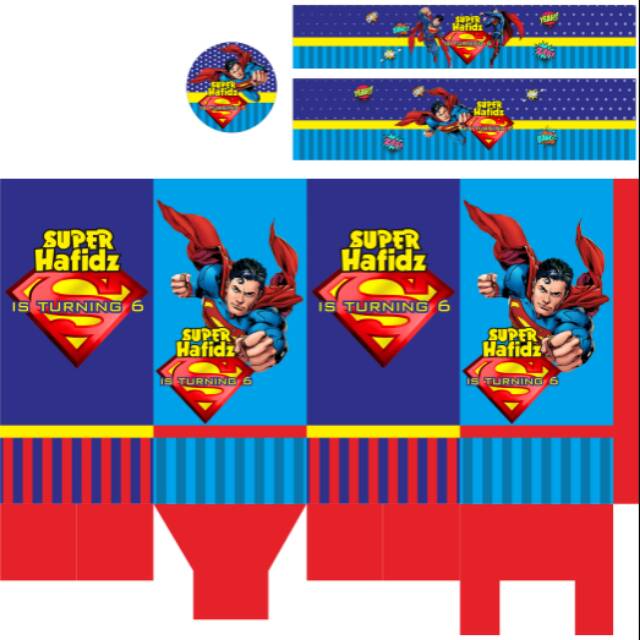 

Paket label ulang tahun superman