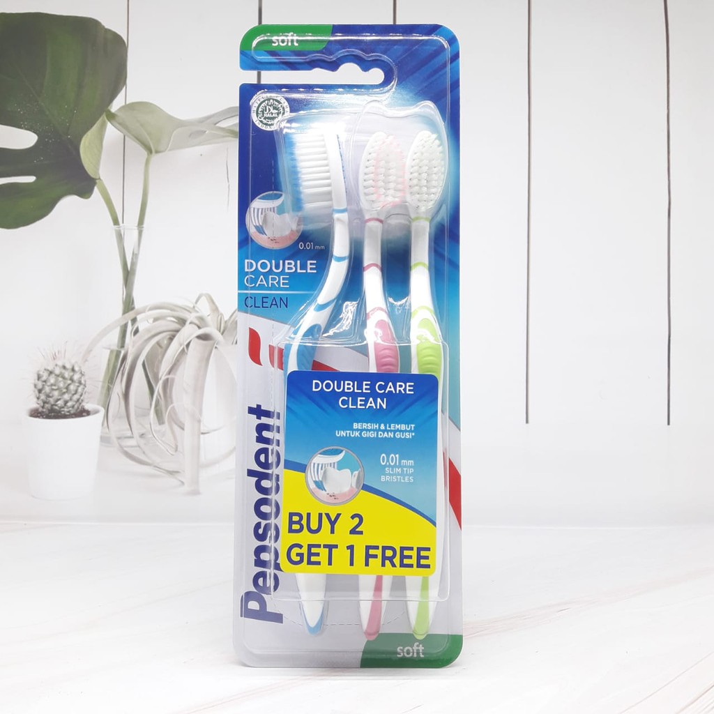 Pepsodent Sikat Gigi Double Care Sensitif 3pc