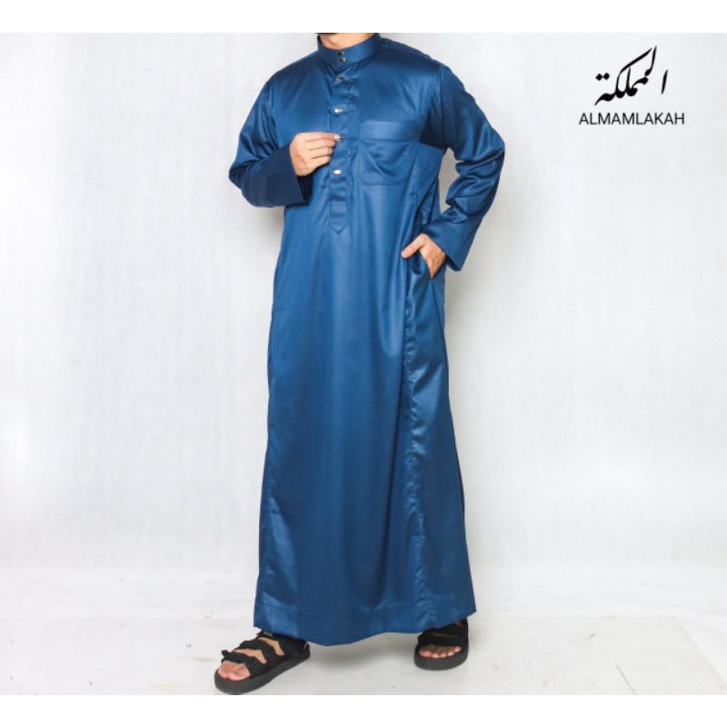 (COD) Jubah Al Mamlakah Polyester Kancing Premium Model Jubah Al Haramain