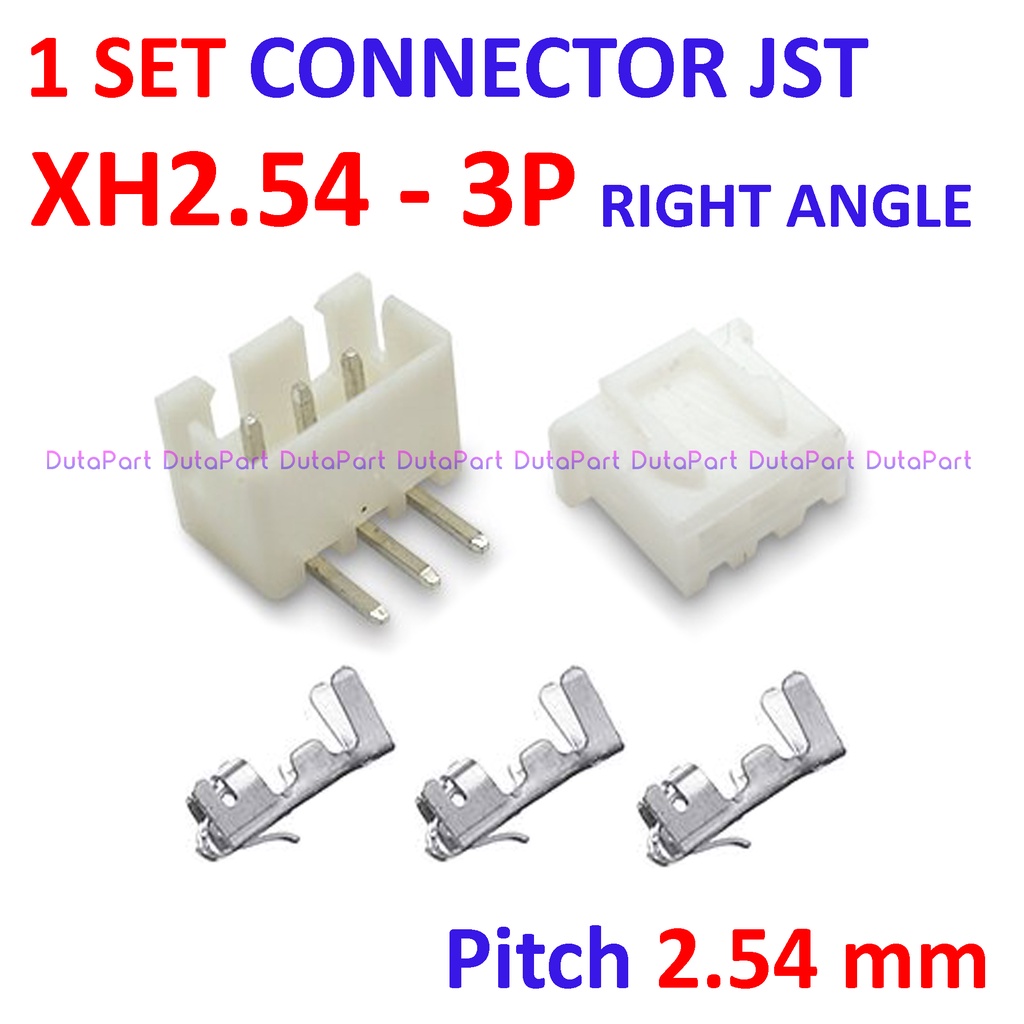 1 SET Connector JST XH2.54 - 3P Right Angle Siku - Male Female Pin