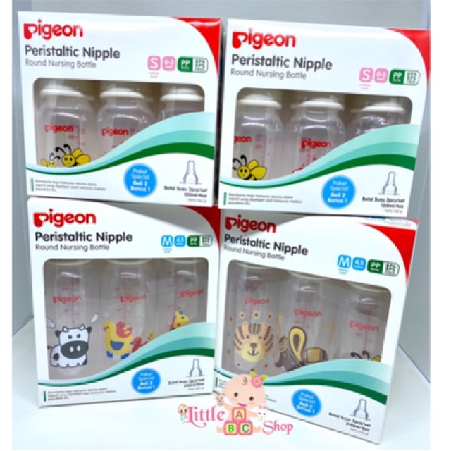 Pigeon Peristaltic Nipple Round Nursing Bottle 240ml 120ml 50ml 1pcs (Satuan) /  pigeon botol susu