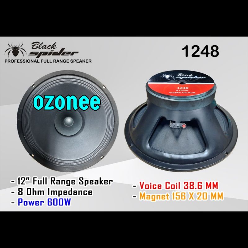 SPEAKER KOMPONEN BLACK SPIDER 1248 FULL RANGE 12 INCH ORIGINAL