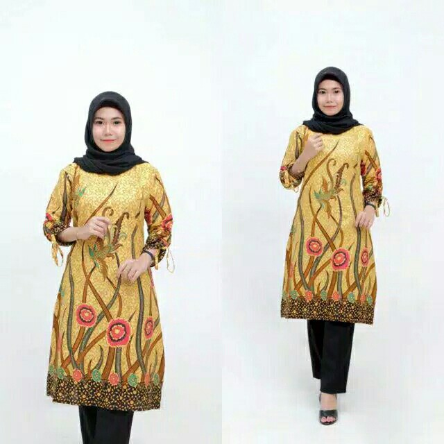 Atasan Batik Wanita Tunik M L Xl Dan Xxl