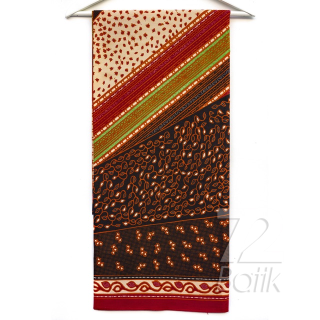 KAIN BATIK KATUN Premium Motif Sinaran Warna Merah Hitam Hijau 724555 Cap 72 Jarik Jarit Samping Keb