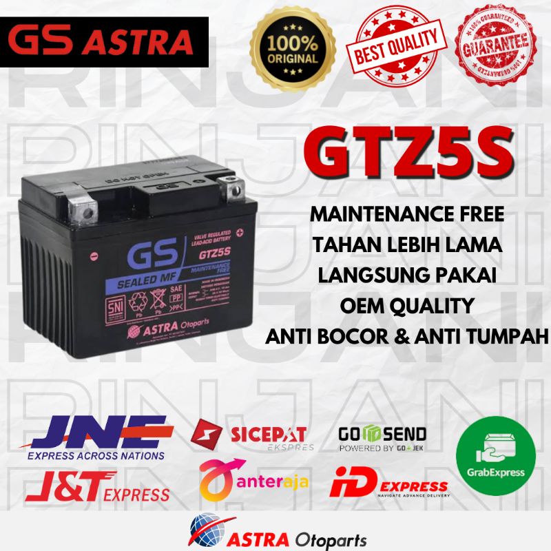 AKI GS ASTRA GTZ5S VARIO / BEAT / VIXION / NJMX - AKI GS ASTRA ORIGINAL
