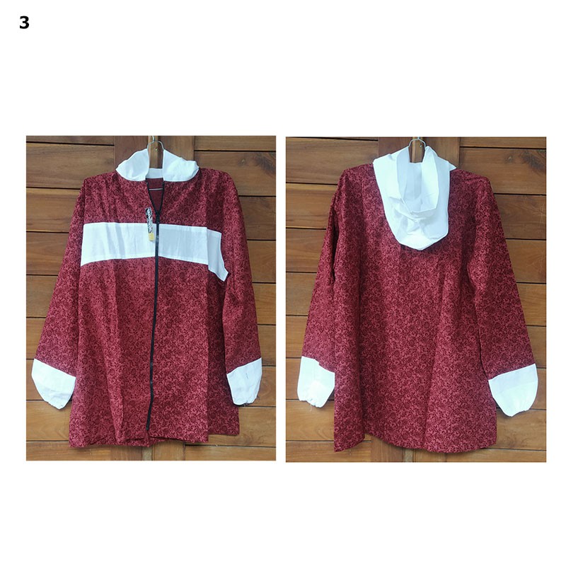 Blus Tunik Embos Dengan Hoodie