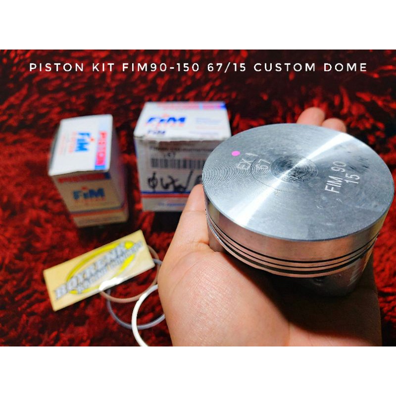 PISTON KIT FIM90-150 DIAMETER 67 PIN 15 CUSTOM DOME + BUBUT  + COAK KLEP- BOYRENK RACING CONCEPT