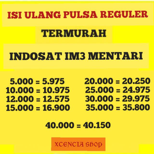 Pulsa Indosat Murah M3 Im3 Mentari 5000 10 000 12 000 15 000 20 000 25 000 30 000 35 000 40rb Shopee Indonesia