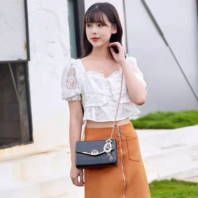 JX 306 Tas Selempang Wanita Import - Tas Selempang Pesta Free Gantungan Mutiara - Tas Fashion Wanita Terbaru