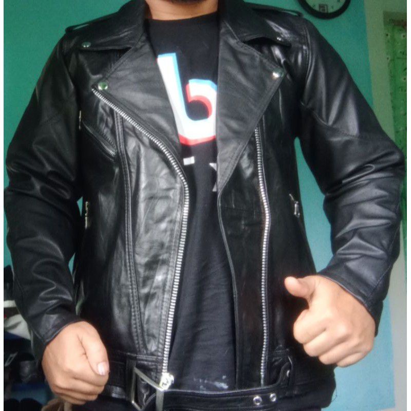 jaket kulit pria asli original jaket kulit ramones jaket kulit Harley