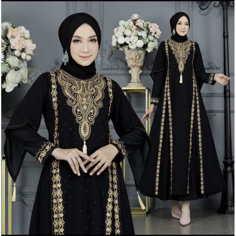 GAMIS ABAYA TURKEY BORDIR FULL ALEXA MEWAH