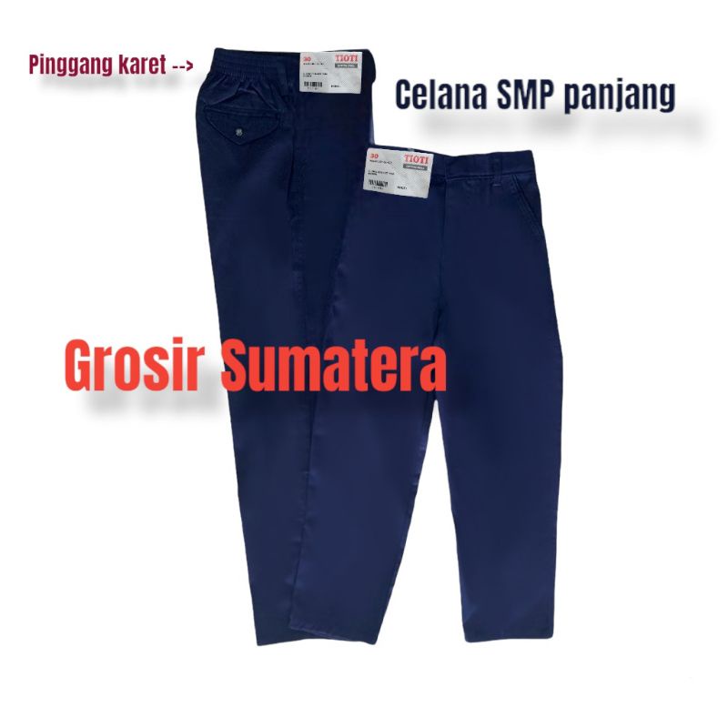TIOTI CELANA SMP PANJANG PINGGANG KARET /SERAGAM SEKOLAH TIOTI / PAKAIAN SEKOLAH SMP CELANA biru