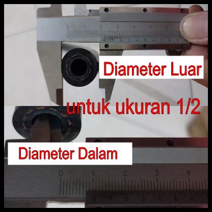 Selang slang karet ac mobil r12 r134 r134a ukuran 1/2 3/8 5/8 meteran