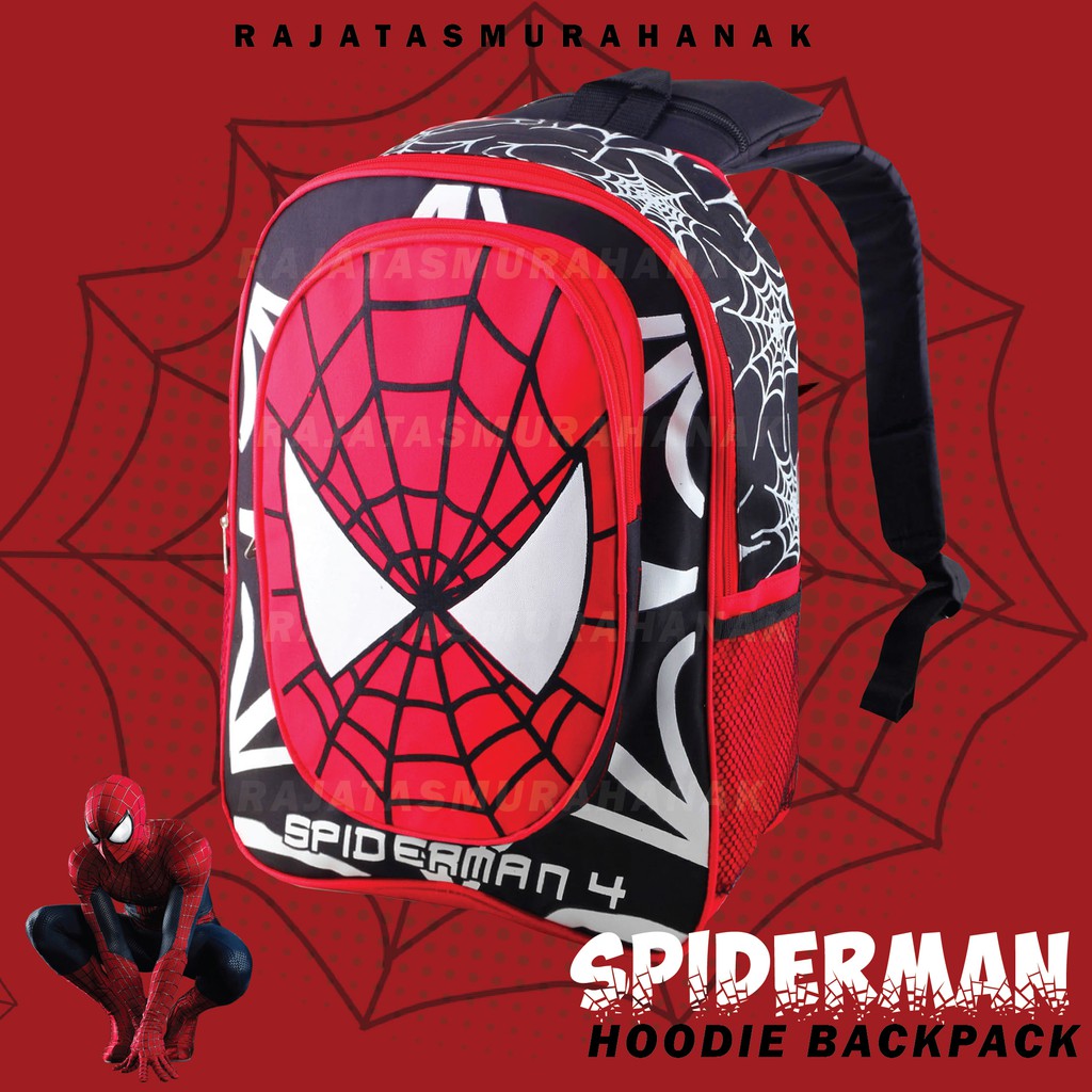 SPIDERMAN HOODIE - BACKPACK + HOODIE RANSEL SEKOLAH ANAK - RANSEL ANAK