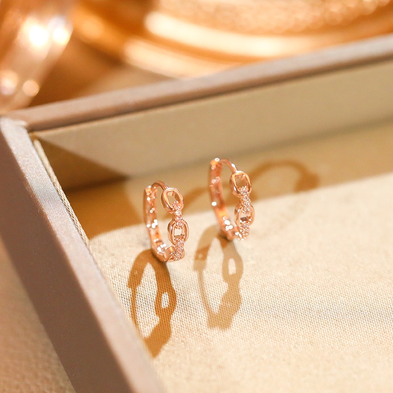 Anting Tusuk Gantung Bahan Sterling Silver 925 Desain Huruf T Warna Rose Gold Gaya Perancissimple Untuk Wanita