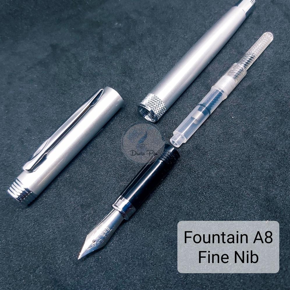 

[KODE 514] Fountain Pen FH A8 Fine Nib, Pena Tinta Mata Halus 0.3mm Metal Nib Bahan Metal Bisa Grafi